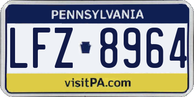 PA license plate LFZ8964