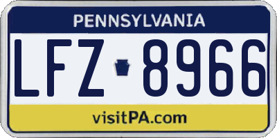 PA license plate LFZ8966