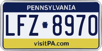 PA license plate LFZ8970