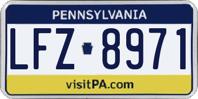 PA license plate LFZ8971