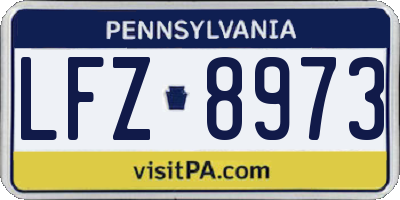 PA license plate LFZ8973