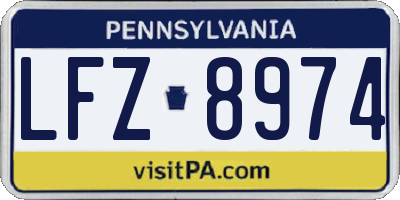PA license plate LFZ8974
