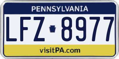 PA license plate LFZ8977