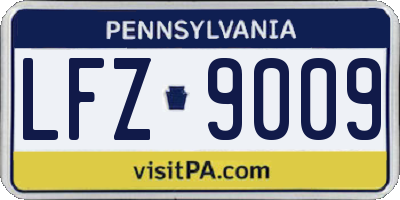 PA license plate LFZ9009