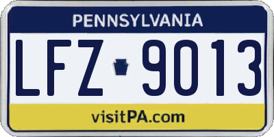 PA license plate LFZ9013