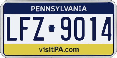 PA license plate LFZ9014