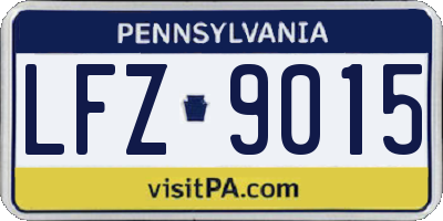 PA license plate LFZ9015