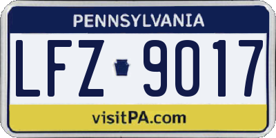 PA license plate LFZ9017