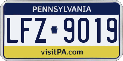 PA license plate LFZ9019