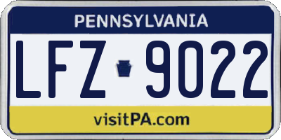 PA license plate LFZ9022