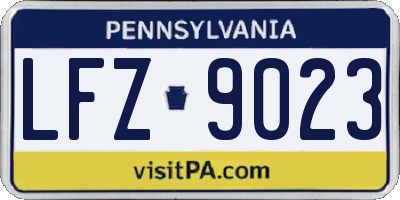 PA license plate LFZ9023