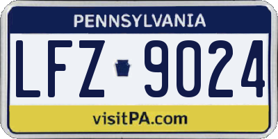 PA license plate LFZ9024