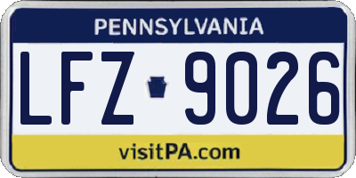 PA license plate LFZ9026