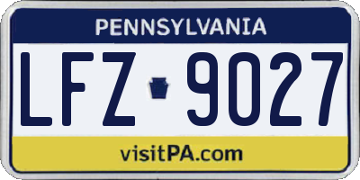 PA license plate LFZ9027