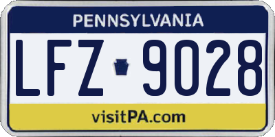 PA license plate LFZ9028