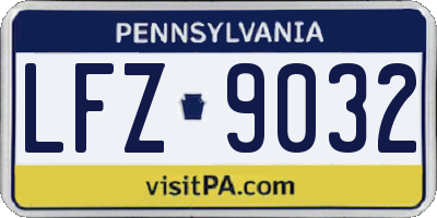 PA license plate LFZ9032