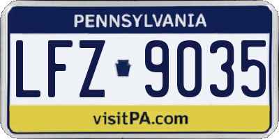PA license plate LFZ9035