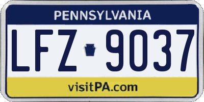 PA license plate LFZ9037