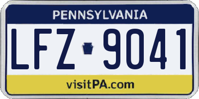 PA license plate LFZ9041