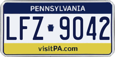 PA license plate LFZ9042