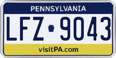 PA license plate LFZ9043