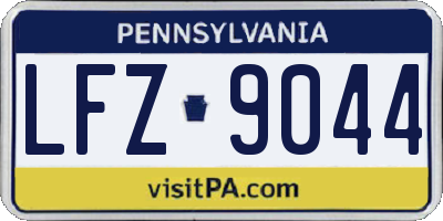 PA license plate LFZ9044