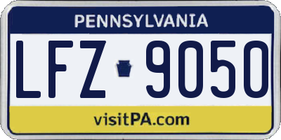 PA license plate LFZ9050