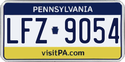 PA license plate LFZ9054