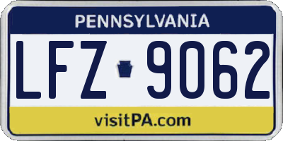 PA license plate LFZ9062