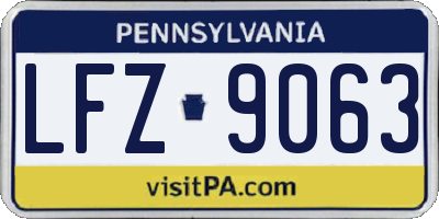 PA license plate LFZ9063