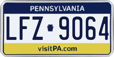 PA license plate LFZ9064