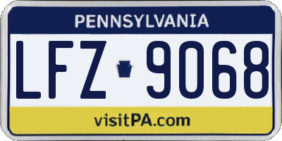 PA license plate LFZ9068