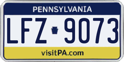 PA license plate LFZ9073