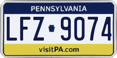 PA license plate LFZ9074