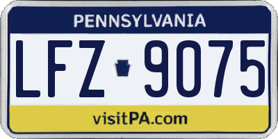 PA license plate LFZ9075