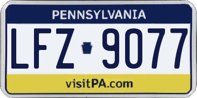 PA license plate LFZ9077