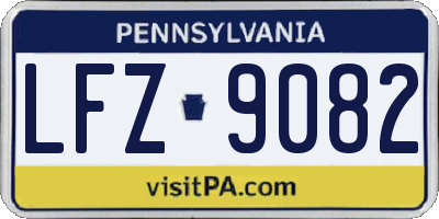 PA license plate LFZ9082
