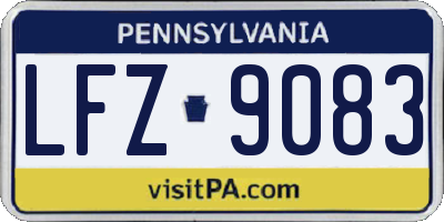 PA license plate LFZ9083
