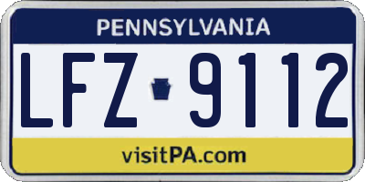 PA license plate LFZ9112