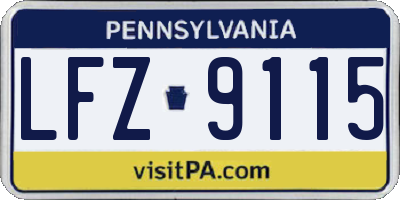PA license plate LFZ9115