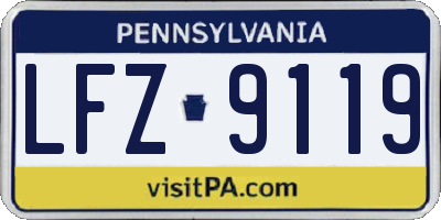 PA license plate LFZ9119