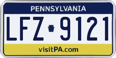 PA license plate LFZ9121