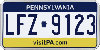 PA license plate LFZ9123