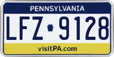 PA license plate LFZ9128