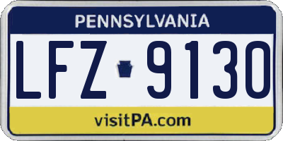 PA license plate LFZ9130