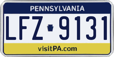 PA license plate LFZ9131