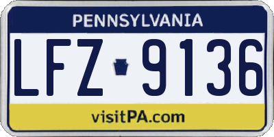 PA license plate LFZ9136