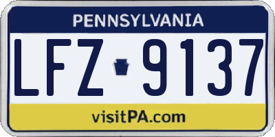 PA license plate LFZ9137