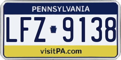 PA license plate LFZ9138