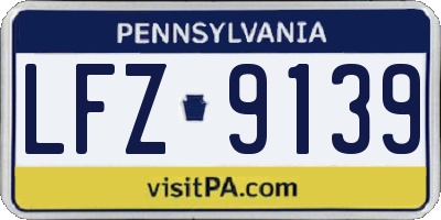 PA license plate LFZ9139